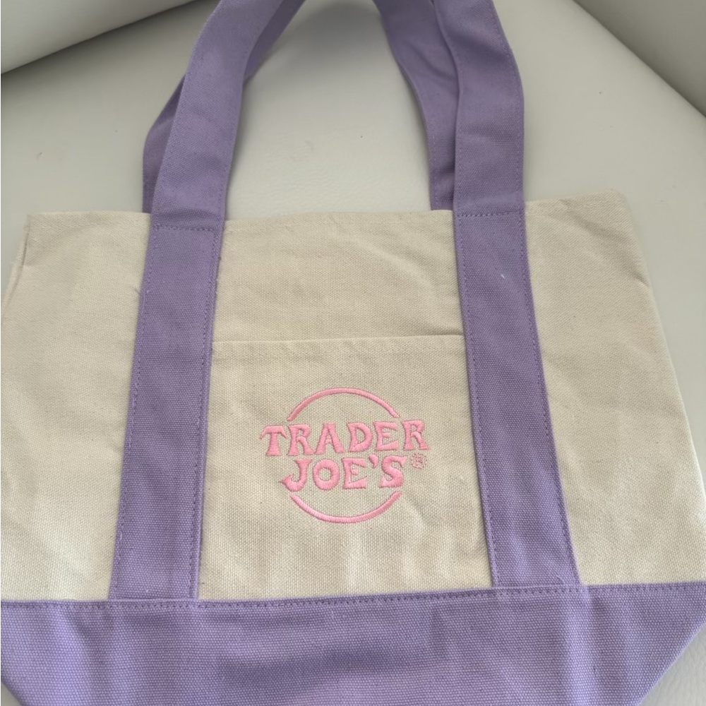 Purple and Cream Tote Bag